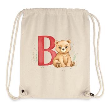 Bear and Letter B Child Motif - Stanley/Stella Recycled Gym Bag - natural - Front