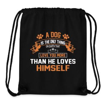 Dog and Self-Love Quote - Stanley/Stella Recycled Gym Bag - black - Front