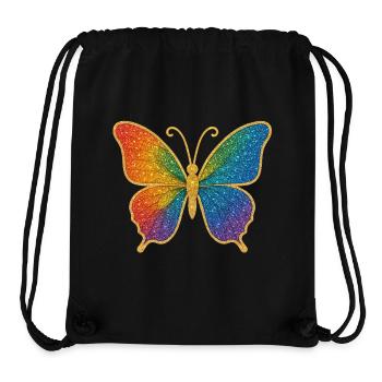 Glitzernder Regenbogen-Schmetterling - Stanley/Stella recycelter Gym Bag - Schwarz - Vorne