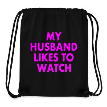 my husband likes to watch - Stanley/Stella Recycled Gym Bag - black - Front