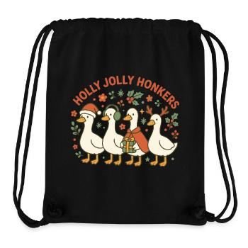 Weihnachtsgans Holly Jolly Honkers Fun Design - Stanley/Stella recycelter Gym Bag - Schwarz - Vorne