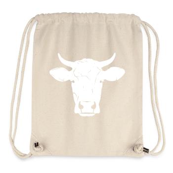 Cow Head Bull Cattle Portrait Vector - Stanley/Stella Recycled Gym Bag - natural - Front