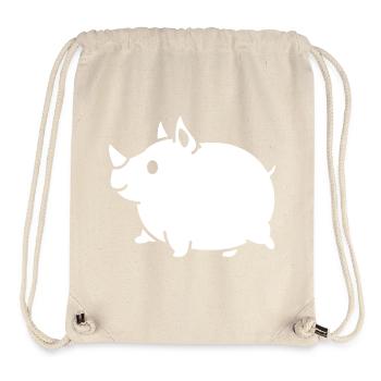 Rhino Cute Cartoon Silhouette - Stanley/Stella Recycled Gym Bag - natural - Front