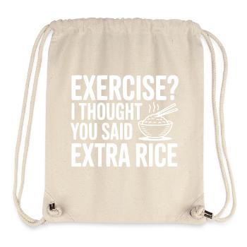 Exercise? I Thought You Said Extra Rice - Stanley/Stella Recycled Gym Bag - natural - Front
