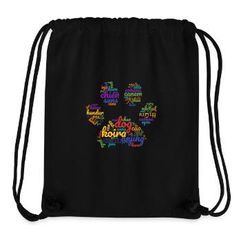 Chien de toutes les langues et couleurs - Sac à cordon recyclé Stanley/Stella - noir - Devant