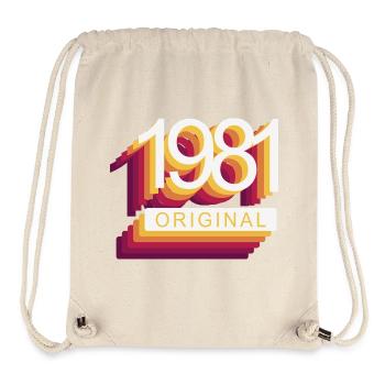 Born in 1981 - Stanley/Stella Recycled Gym Bag - natural - Front