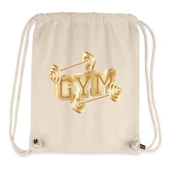 gold-tone dumbbell typography for gym enthusiasts - Stanley/Stella Recycled Gym Bag - natural - Front
