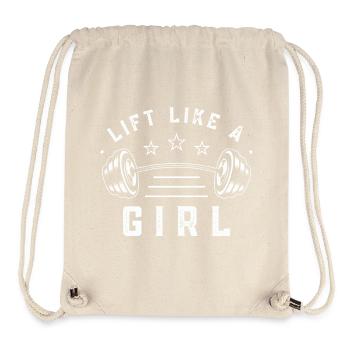 Lustiges Gym-Zitat Heben Sie wie ein Mädchen - Stanley/Stella recycelter Gym Bag - Naturweiß - Vorne