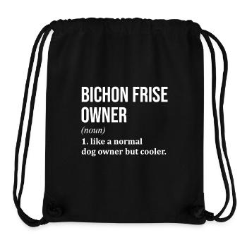 bichon frisé - Sac à cordon recyclé Stanley/Stella - noir - Devant