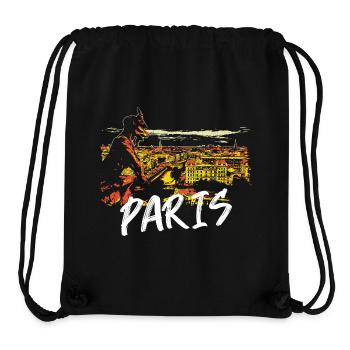 Illustration de Paris avec gargouille - Sac à cordon recyclé Stanley/Stella - noir - Devant