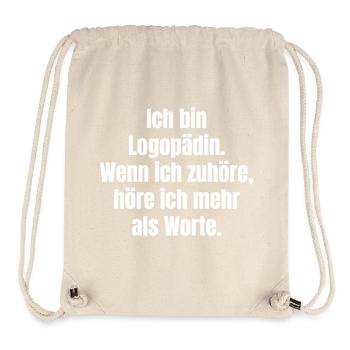 Logopädin: Zuhören spricht mehr - Stanley/Stella recycelter Gym Bag - Naturweiß - Vorne