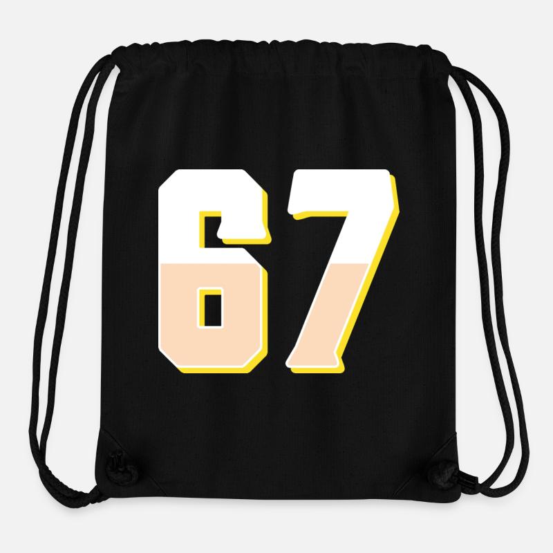 6 7 – Trendy minimalist text design, - Stanley/Stella Recycled Gym Bag - black