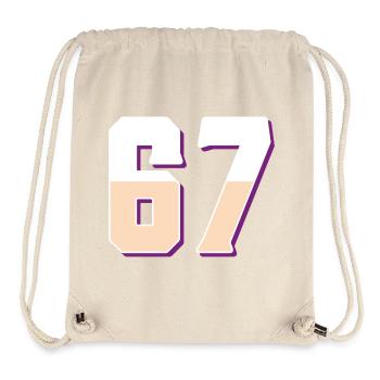6 7 – Trendiges, minimalistisches Textdesign, - Stanley/Stella recycelter Gym Bag - Naturweiß - Vorne