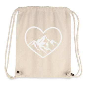 Herz Bergwanderer Panorama - Stanley/Stella recycelter Gym Bag - Naturweiß - Vorne