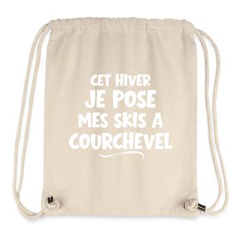 Domaine skiable, station de ski - Sac à cordon recyclé Stanley/Stella - blanc naturel - Devant