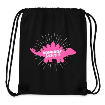 Mommysaur Rex, design drôle de slogan de dinosaure rose - Sac à cordon recyclé Stanley/Stella - noir - Devant