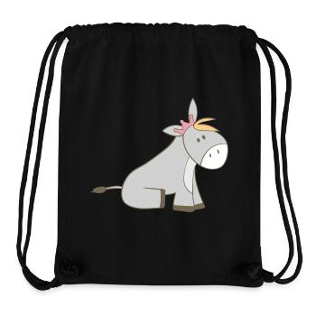 Âne royal avec couronne - Sac à cordon recyclé Stanley/Stella - noir - Devant
