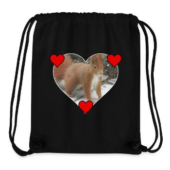 Eichhörnchen Squirrel Liebe Love Herz - Stanley/Stella recycelter Gym Bag - Schwarz - Vorne