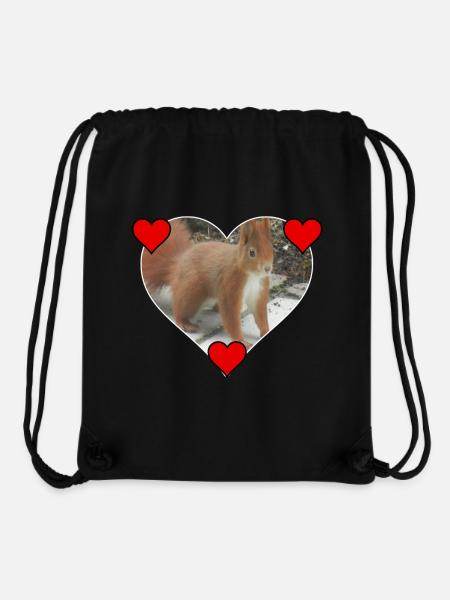 Eichhörnchen Squirrel Liebe Love Herz - Stanley/Stella recycelter Gym Bag - Schwarz