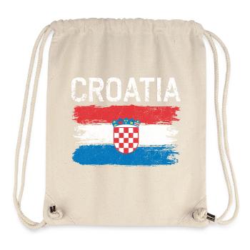 Croatia Brush Flag Crest - Stanley/Stella Recycled Gym Bag - natural - Front