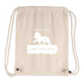 Proverb 2 with horse 1 white - Stanley/Stella Recycled Gym Bag - natural - Front