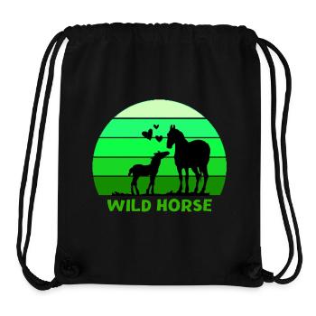 Pferd, Wildpferd, Pferdeliebhaber - Stanley/Stella recycelter Gym Bag - Schwarz - Vorne