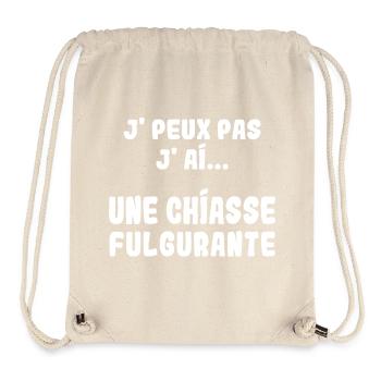 J'peux pas j'ai une Chiasse Fulgurante - Sac à cordon recyclé Stanley/Stella - blanc naturel - Devant
