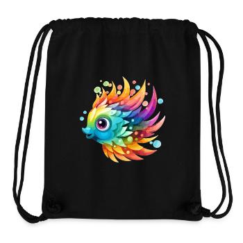 Drôle de poisson coloré - Sac à cordon recyclé Stanley/Stella - noir - Devant