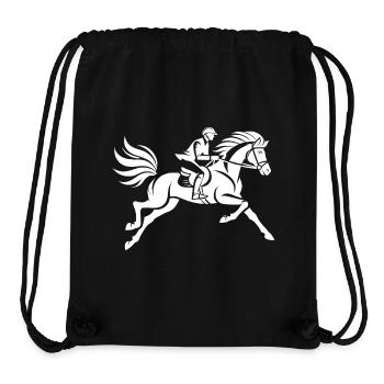Cavalier et cheval - Sac à cordon recyclé Stanley/Stella - noir - Devant