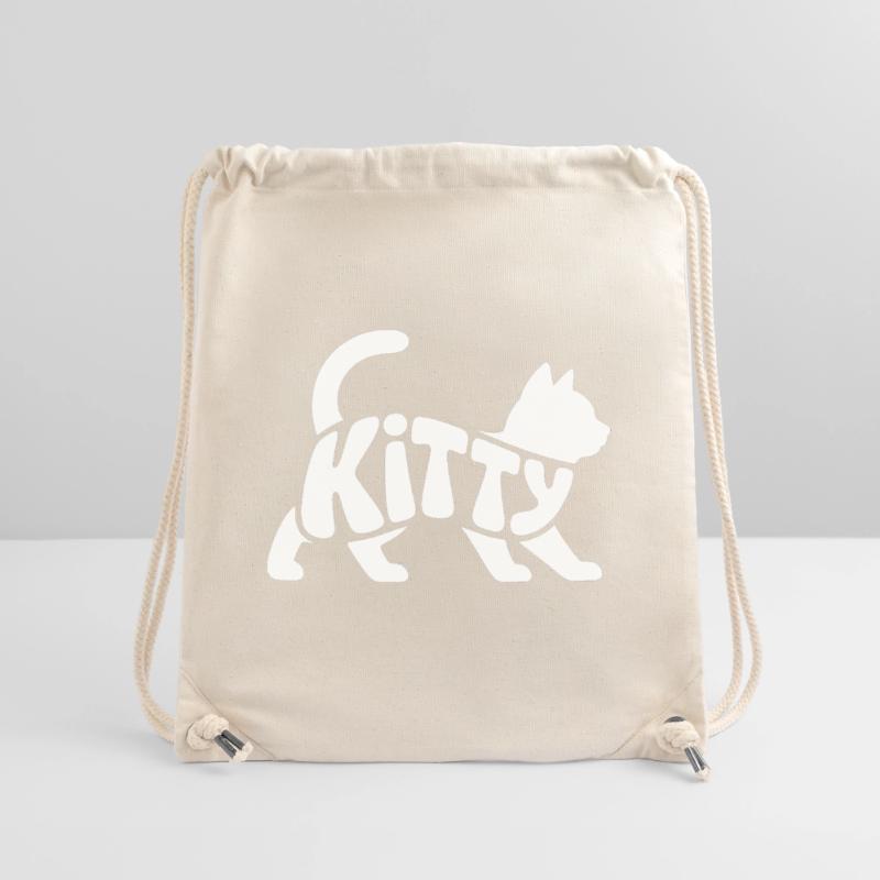 Kitty - Conception de chat de compagnie mignon Sac à cordon recyclé Stanley/Stella