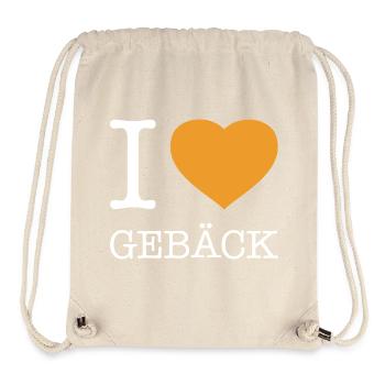 I love Gebäck - Stanley/Stella recycelter Gym Bag - Naturweiß - Vorne