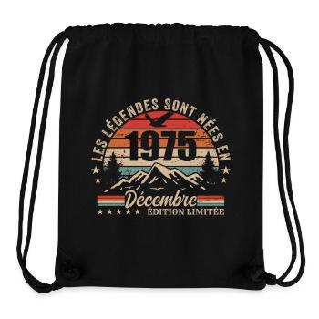 Retro Dezember 1975 - Geschenk zum 50-jährigen Jubiläum - Stanley/Stella recycelter Gym Bag - Schwarz - Vorne