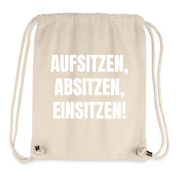 Montez, descendez, installez-vous. - Sac à cordon recyclé Stanley/Stella - blanc naturel - Devant