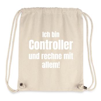 Ich bin Controller – rechne mit allem - Stanley/Stella recycelter Gym Bag - Naturweiß - Vorne