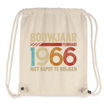 Baujahr Ferbruari 1966 unzerstörbar - Stanley/Stella recycelter Gym Bag - Naturweiß - Vorne