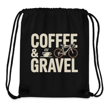 Coffee & Gravel – Gravel Bike Lifestyle Shirt - Stanley/Stella Recycled Gym Bag - black - Front