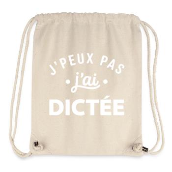 J'peux pas dictée slogan - Sac à cordon recyclé Stanley/Stella - blanc naturel - Devant