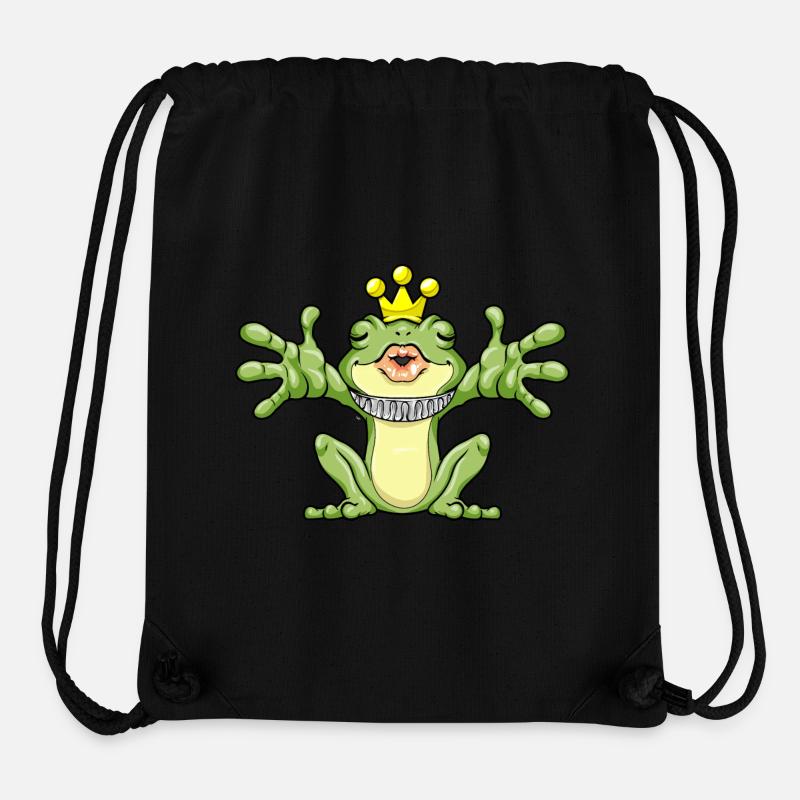 Frosch als Froschkönig mit Krone - Stanley/Stella recycelter Gym Bag - Schwarz