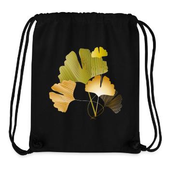 Feuilles élégantes de ginkgo doré et vert - Sac à cordon recyclé Stanley/Stella - noir - Devant