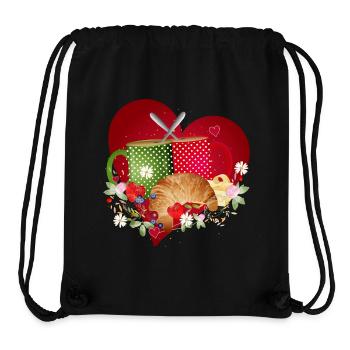 Breakfast for two with croissant, coffee and berries - Stanley/Stella Recycled Gym Bag - black - Front