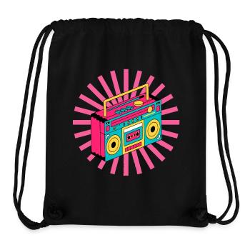 retro, 90's, 1990, vintage, stereo - Stanley/Stella Recycled Gym Bag - black - Front