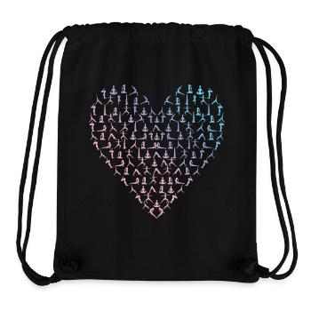 Yoga Heart Love - Stanley/Stella Recycled Gym Bag - black - Front