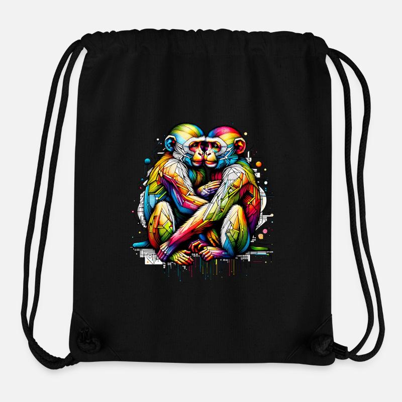 Neon Nexus - Embrace Monkeys - Stanley/Stella recycelter Gym Bag - Schwarz