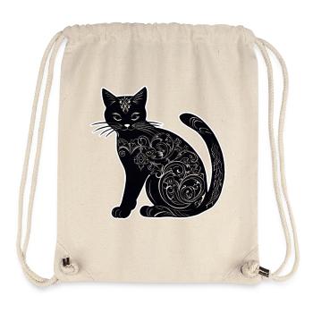 Mystical Black Cat - Stanley/Stella Recycled Gym Bag - natural - Front