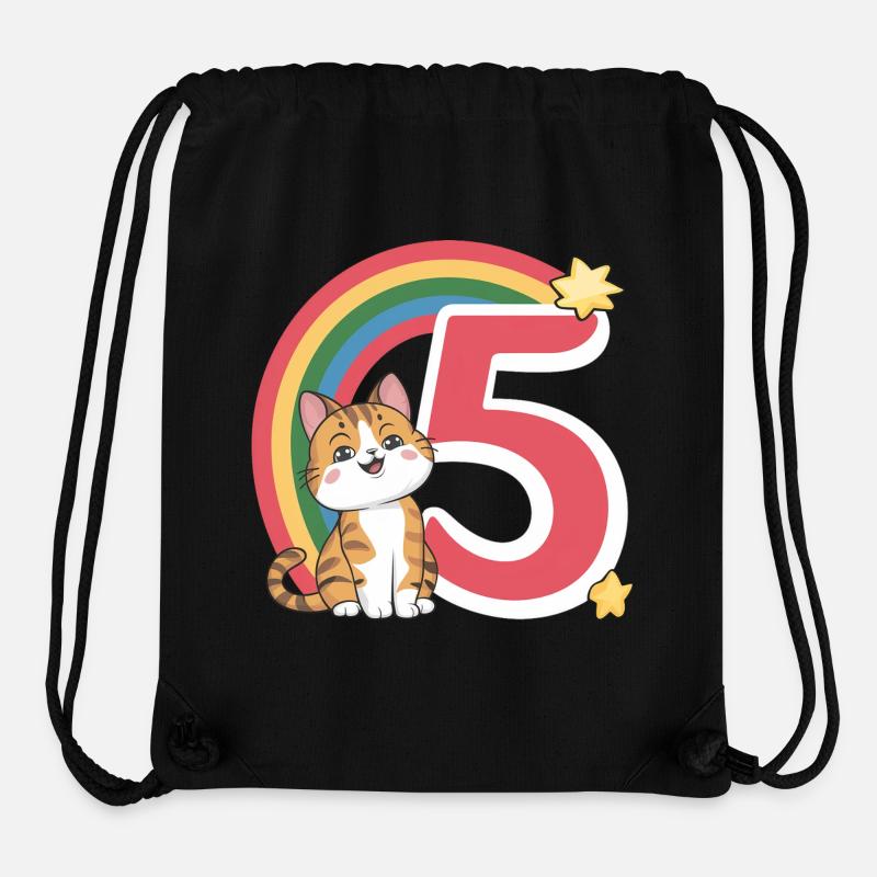 Cute Cat - 5th Birthday - 5 Years - Stanley/Stella Recycled Gym Bag - black