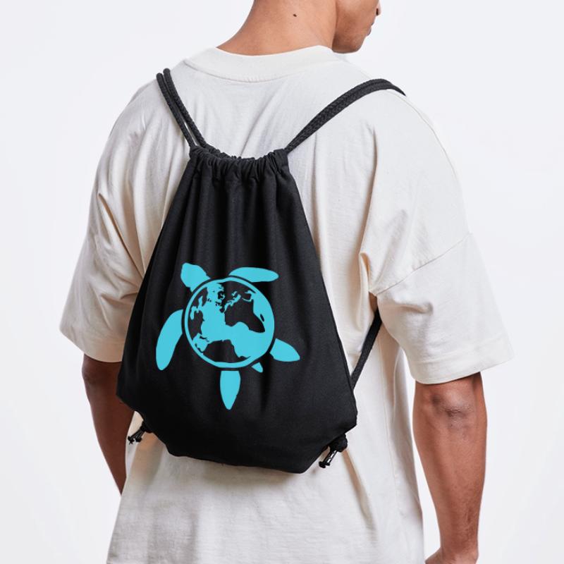 Turtle Earth Planet World Back Map Globe Stanley/Stella Recycled Gym Bag