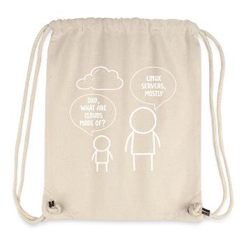 Papa, was sind Clouds, die aus Linux-Servern bestehen? - Stanley/Stella recycelter Gym Bag - Naturweiß - Vorne