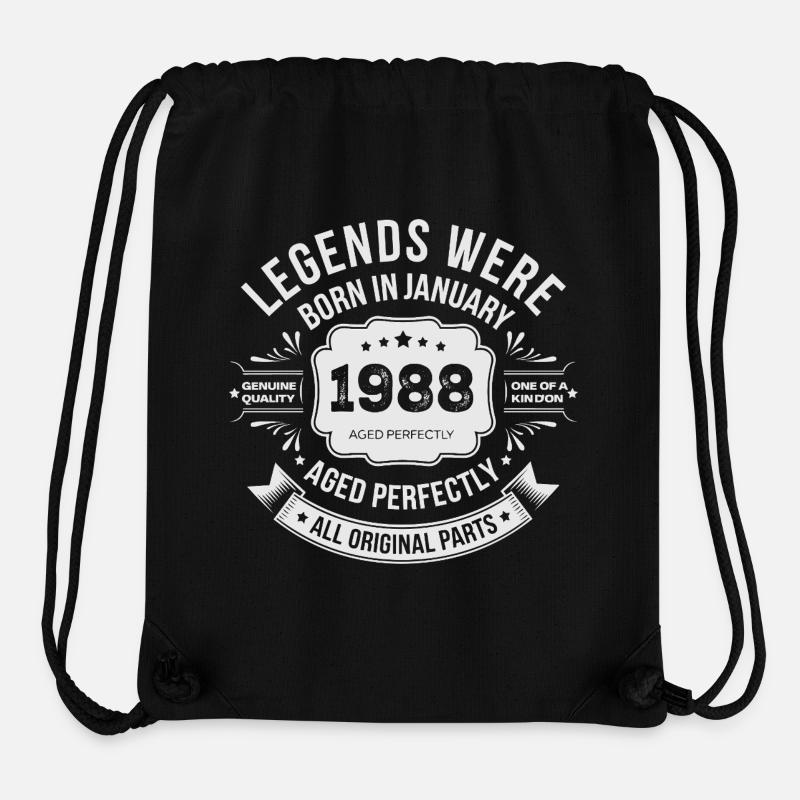 Millésime 1988 Anniversaire 1988 Limited Edition - Sac à cordon recyclé Stanley/Stella - noir