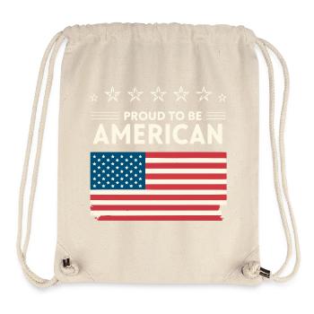 Fierté Américaine – Drapeau et Étoiles - Sac à cordon recyclé Stanley/Stella - blanc naturel - Devant
