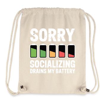 Joke about sociable, exhausted introverts - Stanley/Stella Recycled Gym Bag - natural - Front